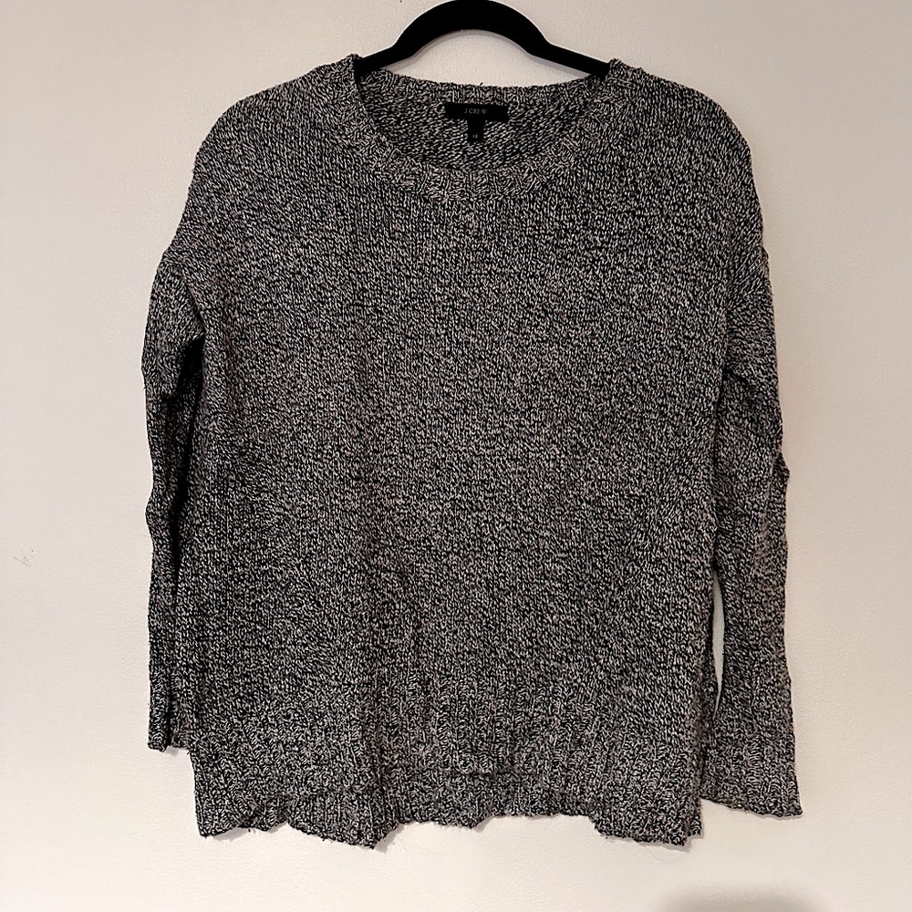J Crew Relaxed Pullover Sweater - Black/Grey